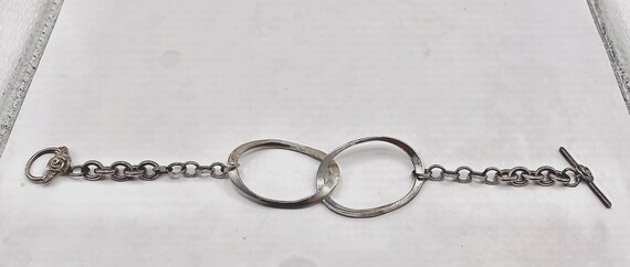Black And Silver Bracelet- Rose Toggle Sterling Bracelet - Silver Chain Bracelet - Artsy Black Bracelet - Custom Gift- Handmade Artisan