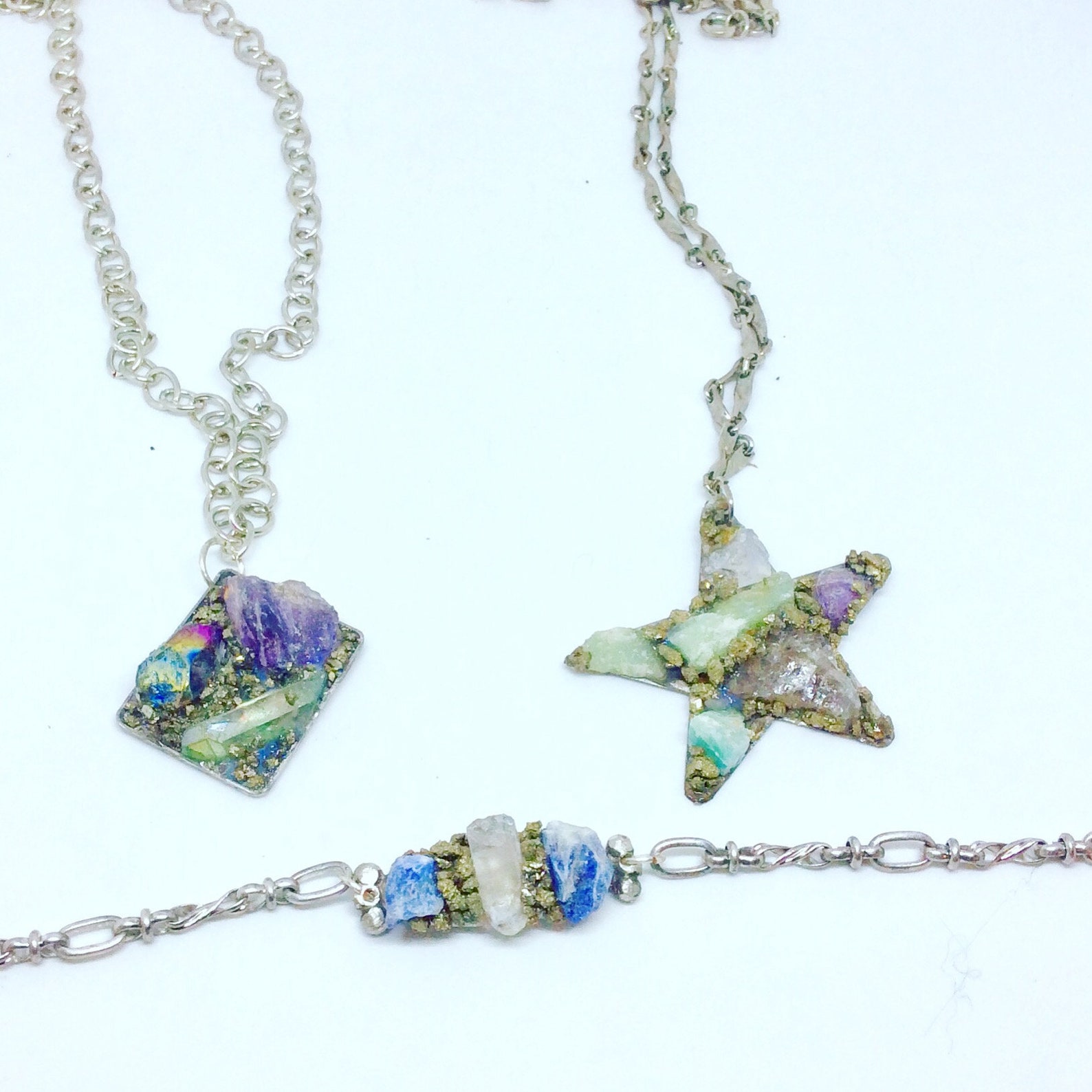 Raw Crystal Pendant Raw Crystal Necklace Bezel With Etsy