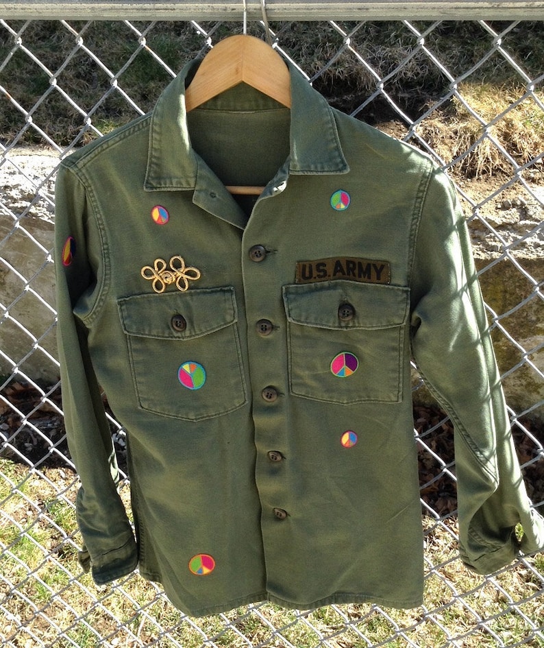 Vintage Army Jacketdecoratedpatched Army Jacketauthenticarmyjacket