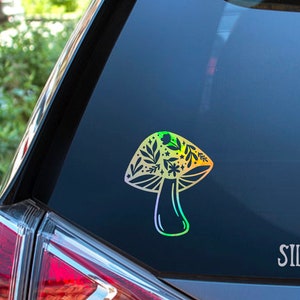 Mushroom with Natures Cutouts Vinyl Decal Sticker for Car Window  Home Water Bottle Any Smooth Surface Indoor Outdoor