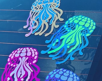 Jellyfish Color Shifting Vinyl Decal Sticker l // Car Decal // Window Decal // Multiple Surface Decal