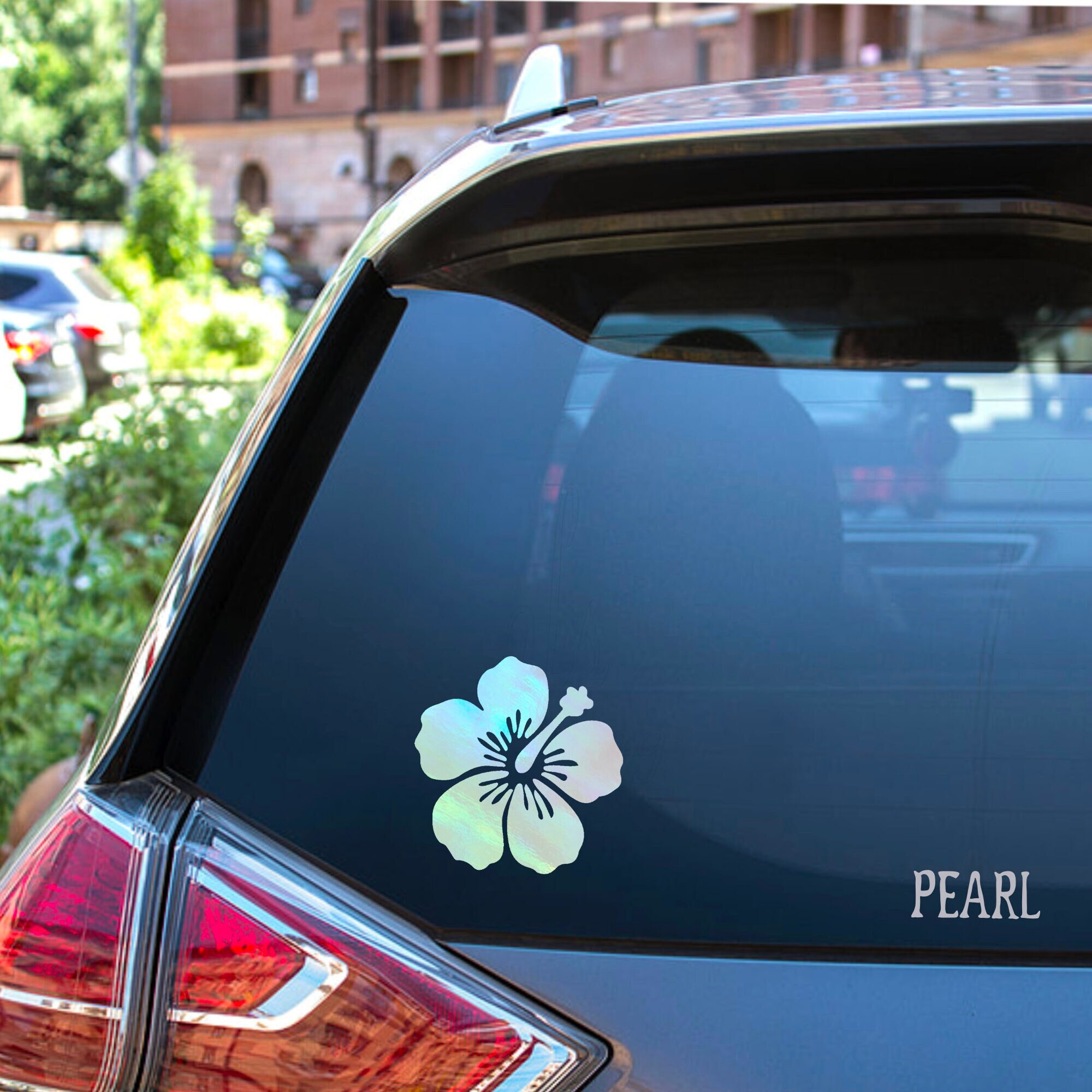 "Hers Not His" Funny Hibiscus Flower Car Sticker – JDM Vibes, New Zealand Made Vinyl Decal