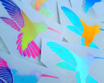 Color Shifting Vinyl Hummingbird Decal: Car, Laptop, Window