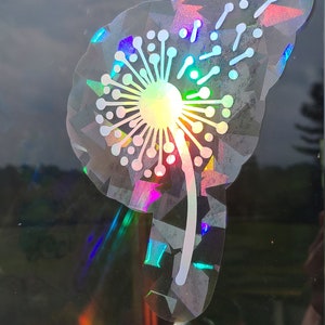 Dandelion // Rainbow Window Film // Cast Rainbows // Easily Removed and Will Restick