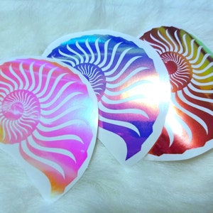 Color Shifting Vinyl Ammonite Sticker // Car Decal // Window Decal // Multiple Surface Decal