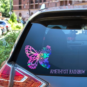 Floral Butterfly Decal Holografische Sticker Waterproof Indoor Outdoor Boho Wall Art Insect Lover Cute Gift