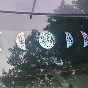 Color Shifting Vinyl Decal Phases of The Moon Sticker // Car Decal // Window Decal // Multiple Surface Decal