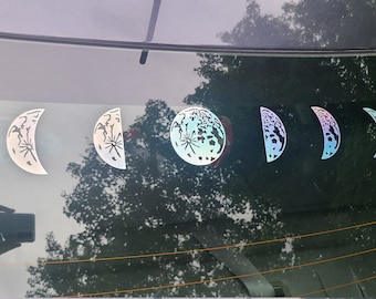 Color Shifting Vinyl Phases of The Moon Sticker - Car, Laptop, Window