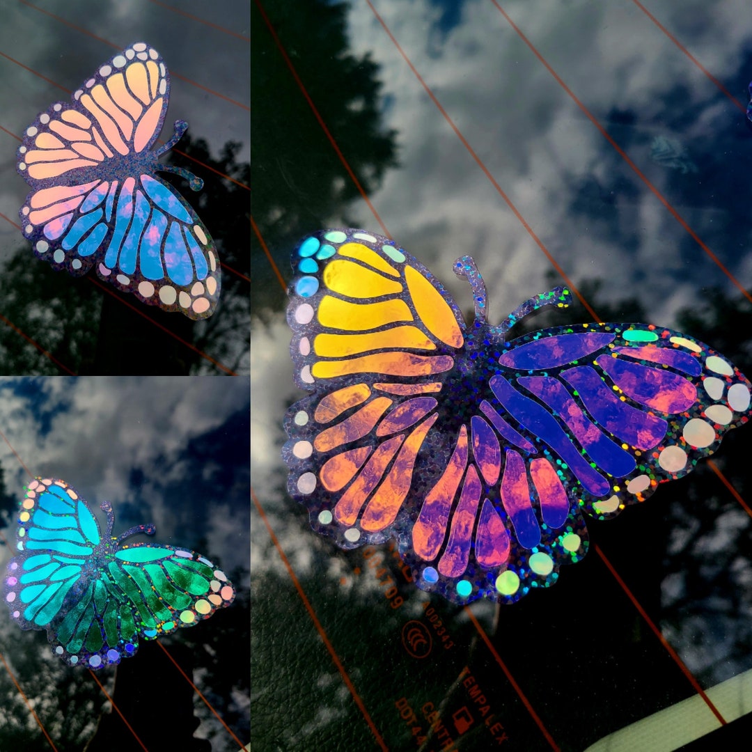 Dragonfly Translucent Sun Catcher // Waterproof Vinly Decal // Holographic  Rainbow Window Film // Cast Rainbows