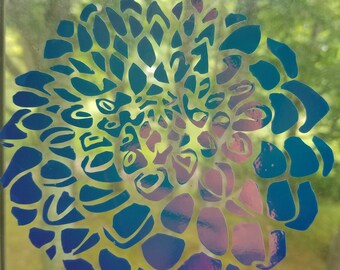 Color Shifting Vinyl Decal Dahlia Flower // Car Decal // Window Decal // Multiple Surface Decal