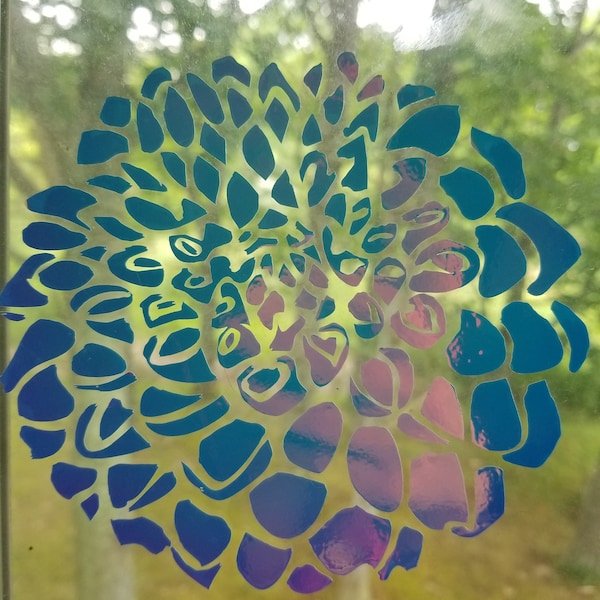 Color Shifting Vinyl Decal Dahlia Flower // Car Decal // Window Decal // Multiple Surface Decal