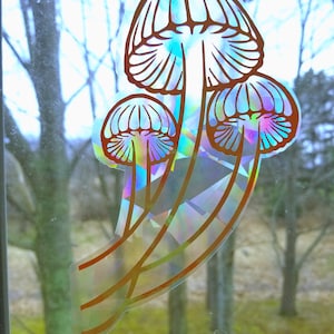 Luminecent Mushroom // Rainbow Window Film // Cast Rainbows // Easily Removed and Will Restick