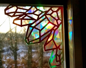 Crystal Corner Sun Catcher // Raw Crystal Gems Decal // Holographic Rainbow Window Film // Cast Rainbows