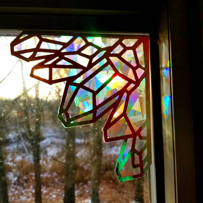 Crystal Corner Sun Catcher // Raw Crystal Gems Decal // Holographic Rainbow Window Film // Cast Rainbows 