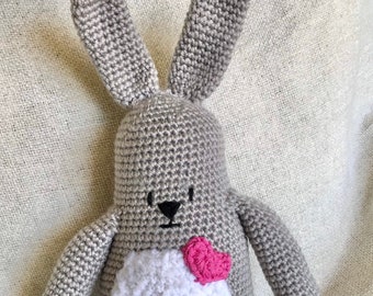 Bunny rabbit stuffed animal child toy amigurumi handmade crocheted