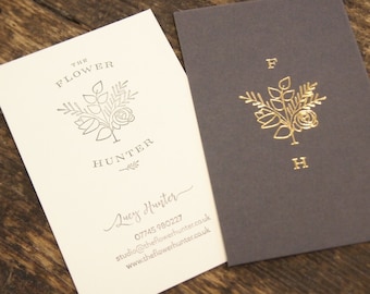 Luxuriöse kundenspezifische Buchdruck-Visitenkarten + Logo-Design-Service