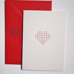 Herz Letterpress Karte zum Valentinstag