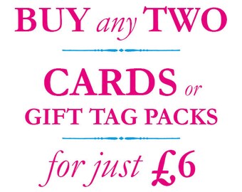 SPECIAL OFFER 2 letterpress cards or packs of gift tags Assorted Mix and Match Selection