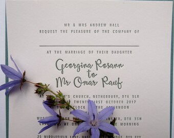 Invitaciones a la suite de bodas tipográficas - Caligrafía personalizada a medida