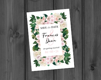 Botanical Save the Date Invitation – Summer Bloom Suite - Wedding Stationery - FREE UK DELIVERY