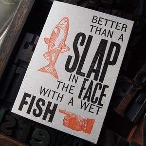 Beter dan een Slap Letterpress-wenskaart: verjaardag, laat, laat, gewoon omdat, hallo of notitiekaart, voeg een bericht toe