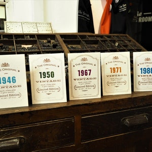 Celebrações Vintage para Grandes Aniversários e Marcos: Cartão de Saudações, Convites - 30º, 40º, 50º, 60º, 70º, 80º, adicione uma mensagem