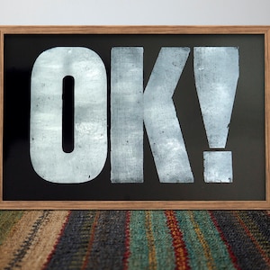 Okay! Letterpress Posterdruck, Typografie Wandkunst