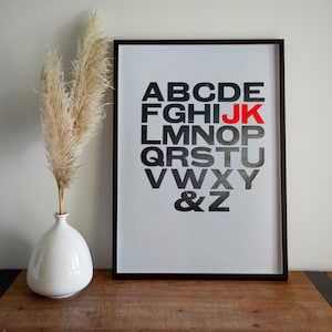 Alphabet Letterpress Poster Print - KOSTENLOSE LIEFERUNG