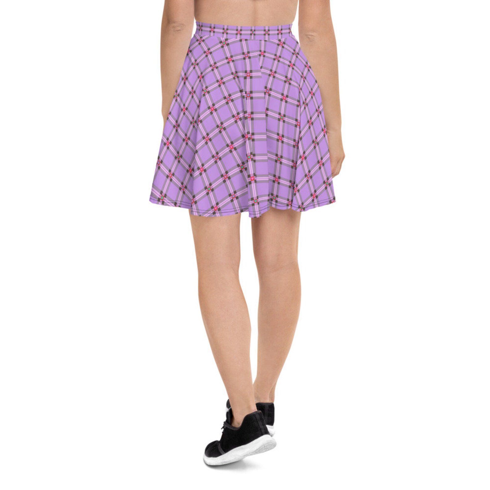 Tartan Heart Skater Skirt Kawaii Punk Punk Skirt Purple Etsy