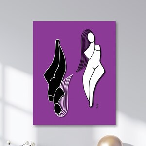 Purple Wall Art, Purple Canvas Art, Canvas Print, Female Figure Print, Unique Women Wall Art, Modern Home Decor, Modern Wall Art