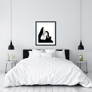 Female Body Art, Black and White Naked Woman Art, Woman Figure Art