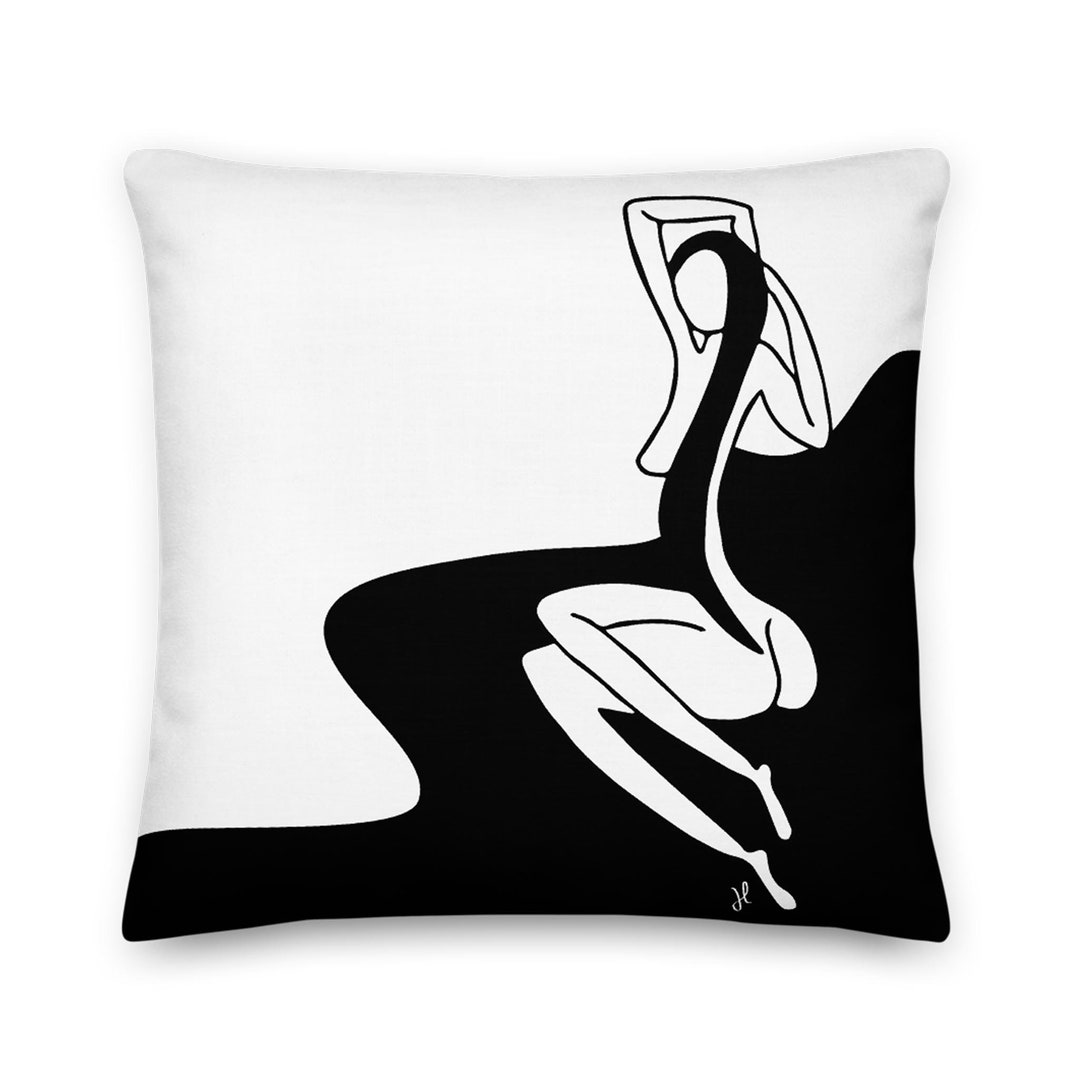 Black and White Throw Pillow Feminine Throw Pillow Throw Etsy