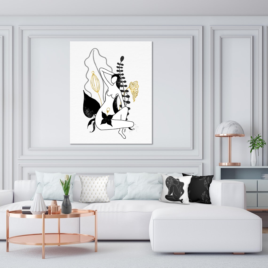 Feminine Wall Art Feminine Art Print Ready to Hang Canvas Etsy