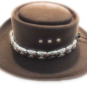 Brighton Silver / Brown Braided Hatband / (Hat not included ) Natband