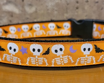 LARGE/Halloween Skeleton Dog Collar
