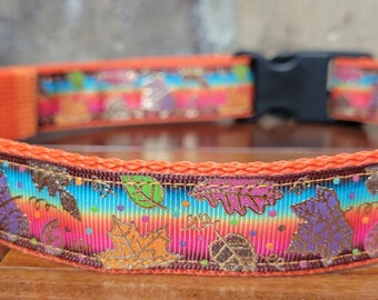LARGE/Fall Leaves Dog Collar
