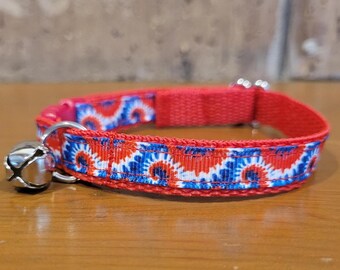 CAT/Patriotic Tie-Dyed Breakaway Cat Collar With Bell