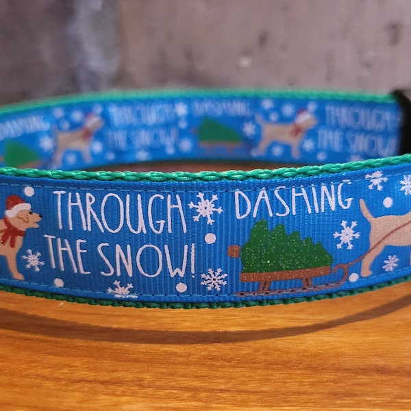 Dashing Through the Snow Dog Collar - Large