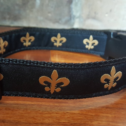 New Orleans Saints Fleur De Lis Dog Collar Etsy