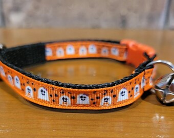 CAT/Halloween Ghost Breakaway Collar With Bell