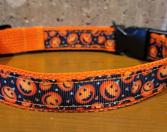 S/M  Jack O Lantern Halloween Dog Collar