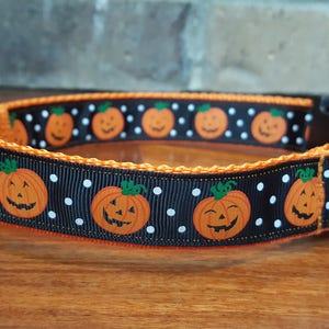 Halloween Smiling Pumpkins Dog Collar - Large