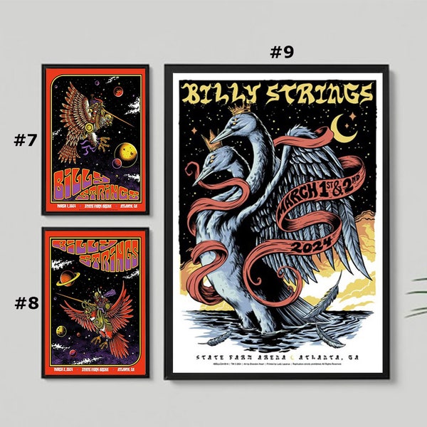 Custom, Atlanta GA March 2 2024 Billy Strings Tour Poster, Home Decor, Wall Art