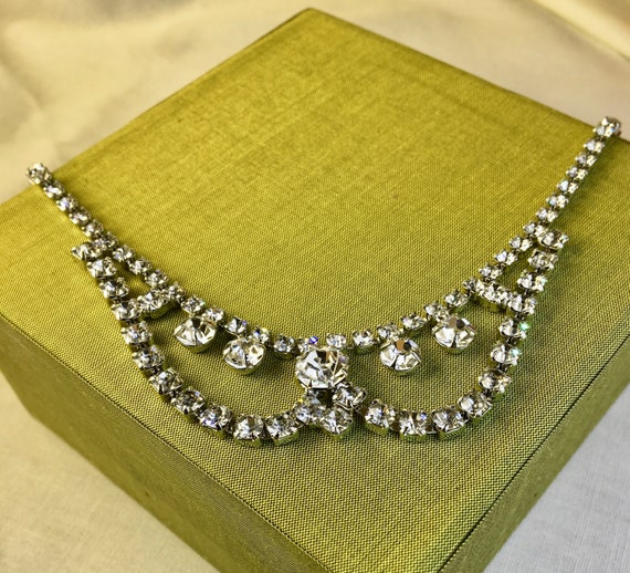 50's Rhinestone Choker Necklace - image 1