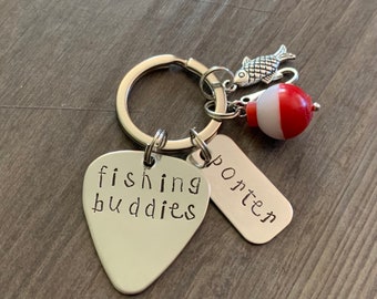 Christmas Gift for Dad, Fishing Buddies, Fishing Lure, Fish Keychain, Papa, Fisherman, Master Angler, Fish Hook Charm, Bobber,Made in Canada