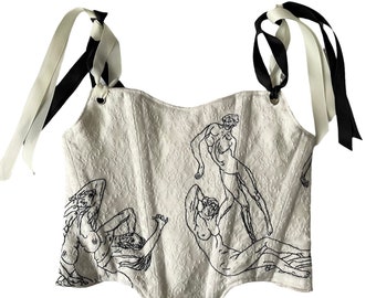 Embroidered corset/Art corset/Bodies corset