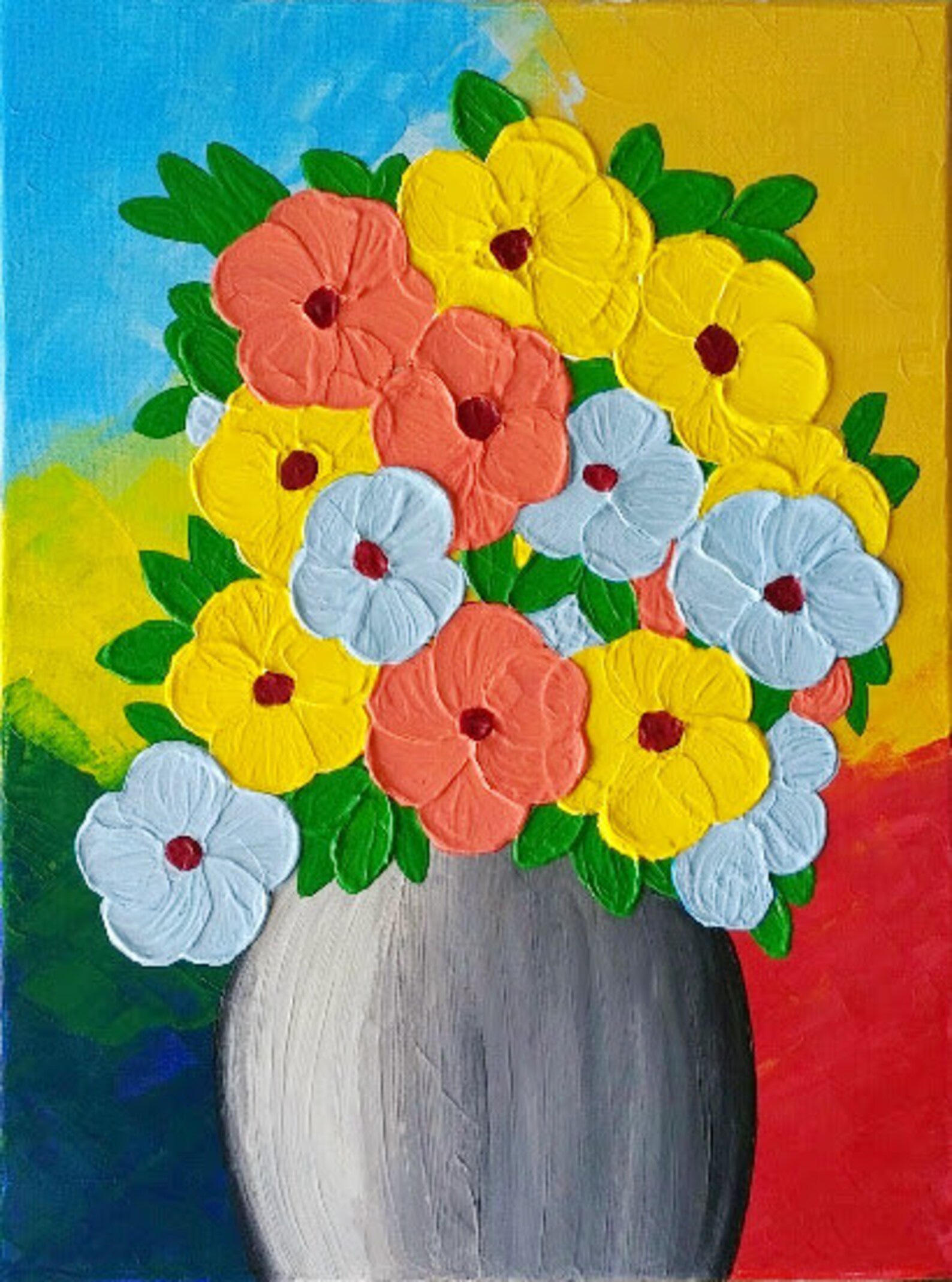 Acrylic Flower Vase Paintingflowers in Vase Paintingabstract Etsy