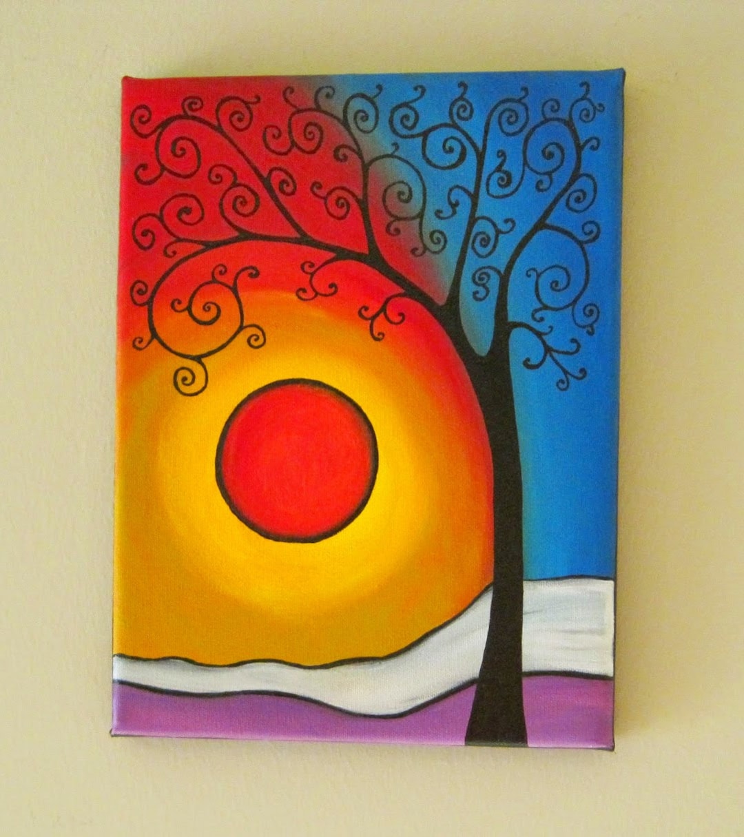 Original Tree of Life Wall Art, Abstract Tree Painting, Whimsical Tree