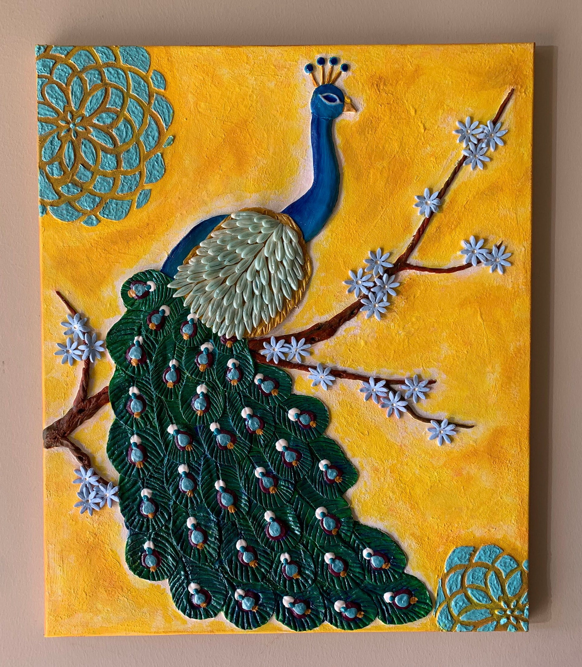 ★Original ART ‘Peacock’ Peacock Painting, Unique Painting, Unique Artwork, Hand