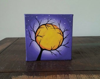 Original Tree of Life painting,Abstract Tree painting,Whimsical Tree Art,Tree art,Mini painting,Mini tree of life painting,4x4 inches